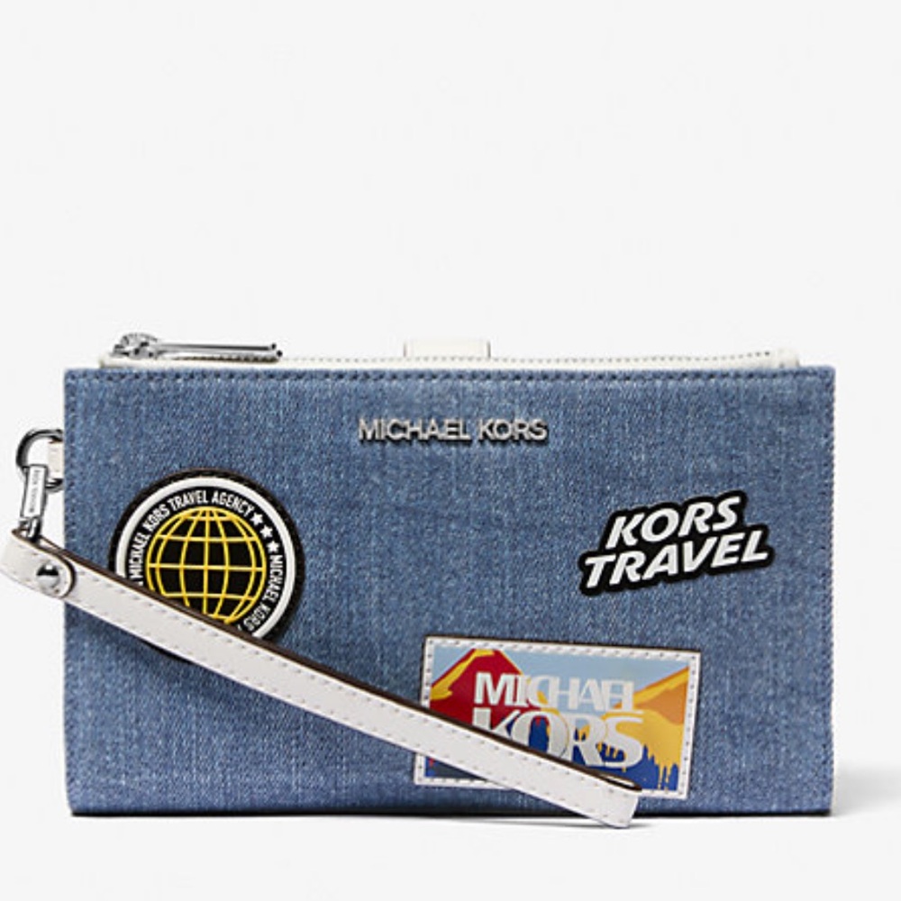 Jet Set Travel Large Embellished Denim
Wristlet